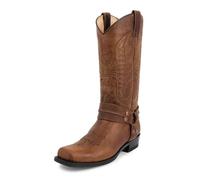 Botas Vaqueras Hombre Botas vaqueras estilo western de diseñador for hombre, botas de motociclista for otoño, botas de media pantorrilla for exteriores, zapatos retro de tacón cuadrado(Brown,42)