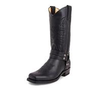 Botas Vaqueras Hombre Botas vaqueras estilo western de diseñador for hombre, botas de motociclista for otoño, botas de media pantorrilla for exteriores, zapatos retro de tacón cuadrado(Black,44)