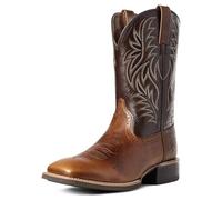Botas Vaqueras para Hombre Botas Western Bordadas Vintage Largas Punta Cuadrada,Marrón,45 EU