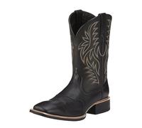 Botas Vaqueras para Hombre Botas Western Bordadas Vintage Largas Punta Cuadrada,Negro,38 EU