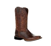 Botas Vaqueras para Hombre de Media Caña Vintage, Punta Cuadrada Bordadas Antideslizantes, Marrón, 42 EU