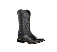 Botas Vaqueras para Hombre de Media Caña Vintage, Punta Cuadrada Bordadas Antideslizantes, Negro, 46 EU
