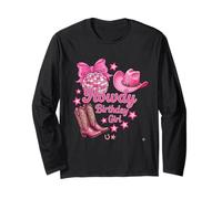 Botas Vaqueras Pink Disco Howdy Cowgirl Birthday Squad Manga Larga