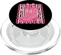 Botas vaqueras rosas con lazo floral Kawaii diseño occidental PopSockets PopGrip para MagSafe