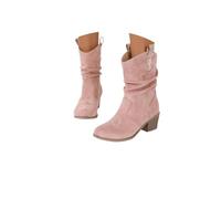 Botas vaqueras vaqueras para mujer, pantorrilla ancha, tacón grueso, puntera puntiaguda, zapatos occidentales sin cordones, cómodos y elegantes botines de boda para caminar, Una podredumbre, 36 EU