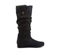 Botas vikingas retro para cosplay, zapatos medievales de cuero con cremallera lateral de caballero de eje largo, bota gótica de fondo plano pirata con varios tamaños, negro, 48