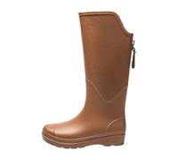 Botas Wellington de tacón alto de ajuste ancho para mujer, botas de lluvia de ancho ancho, zapatos de goma de una sola pieza sin costuras, zapatos resistentes al desgaste para agricultura y trabajo de