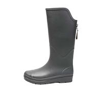 Botas Wellington de tacón alto de ajuste ancho para mujer, botas de lluvia de ancho ancho, zapatos de goma de una sola pieza sin costuras, zapatos resistentes al desgaste para agricultura y trabajo de