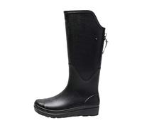 Botas Wellington de tacón alto de ajuste ancho para mujer, botas de lluvia de ancho ancho, zapatos de goma de una sola pieza sin costuras, zapatos resistentes al desgaste para agricultura y trabajo de