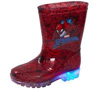 Botas Wellington Marvel Spiderman para niños con luz, para lluvia y nieve, con función de parpadeo, Red, 23 EU
