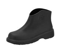 Botas Wellington Wellington antideslizantes cortas para mujer, fáciles de poner, ajuste ancho, cómodas y elegantes, para nieve, lluvia, impermeables, Black, 37 EU