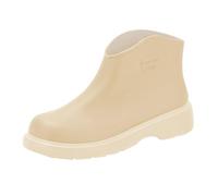 Botas Wellington Wellington antideslizantes cortas para mujer, fáciles de poner, ajuste ancho, cómodas y elegantes, para nieve, lluvia, impermeables, beige, 39 EU