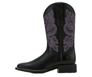 Botas western extensibles con punta cuadrada para mujer Ariat Round Up 38