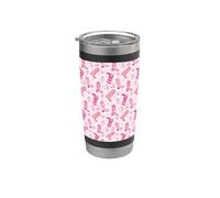 Botas y lazos de vaquero rosa, rosa pastel, melocotón y rosa intenso Vaso térmico de acero inoxidable de doble pared