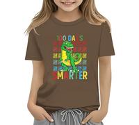 BOTCAM 100th Day of School Celebration for Girls and Boys Kids T Shirts Fun Colorful Numbers Langarmshirt 1er Junge, café, 8-9 años