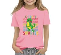 BOTCAM 100th Day of School Celebration for Girls and Boys Kids T Shirts Fun Colorful Numbers Langarmshirt 1er Junge, Rosa., 10-11Years