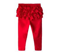 BOTCAM Autumn and Winter Europe and The States Girls Pants Solid Color Leggings Lace Pants Short Baby Hose Mädchen, rojo, 1-2 años