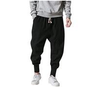 BOTCAM Bloomers Hombres Japoneses Color Sólido Sencillos Pantalones Harem Holgados Pantalones Casuales Hombres Pantalones Bombachos Aladino Pantalones Pluderhose Yoga Goa Sarouel Pantalones Deportivos