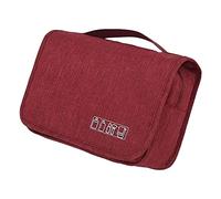 BOTCAM Bolsa de almacenamiento con cuentas para planchar maleta de viaje con esta elegante bolsa de aseo para colgar maleta de doctor (vino, talla única)