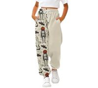 BOTCAM Children Kids 3 14Y Daily Elastic Waist Pockets Sport Casual Solid Pants Loose Long Trousers Pantalones Cortos Niñas Pantalones Cortos 140, beige, 5-6 años