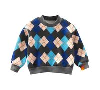 BOTCAM Children's Primavera Otoño Invierno Sudadera Cuello Redondo Cómodo Casual Moda Tops H Y M Suéter Niñas, azul, 3-4 años