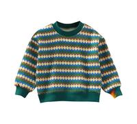 BOTCAM Children's Primavera Otoño Invierno Sudadera Cuello Redondo Cómodo Casual Moda Tops H Y M Suéter Niñas, verde, 9-10 años