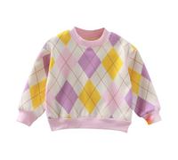 BOTCAM Children's Primavera Otoño Invierno Sudadera Cuello Redondo Cómodo Casual Moda Tops H Y M Suéter Niñas, amarillo, 9-10 años