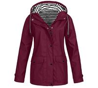 BOTCAM Chubasquero para mujer, tallas grandes, impermeable, cortavientos, chaqueta funcional con capucha, entretiempo, chaqueta ligera de invierno, chaqueta softshell para exteriores, forro polar,