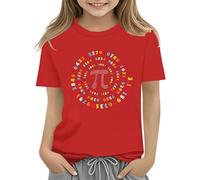 BOTCAM Colorful Number Day Math Kids T Shirt Number Day 2025 School Math Day Top Number Day T Shirts Math Lovers Niñas Camiseta de Lentejuelas, rojo, 10-11Years