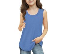 BOTCAM Daily Vacaciones Running Entrenamientos Deporte Tank Solid Casual Tops Camiseta Sudadera Mujer, azul, 4-5 años