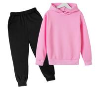 BOTCAM e invierno monocolor acolchado sudadera con capucha conjunto conjunto de piezas ropa niña 1 año, Rosa., 11-12 años