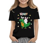 BOTCAM Easter Shirts for Toddler Boy Short Sleeve Tractor Bunny Tshirt for Kids Cotton Tee Tops 2 13 Years High Mädchen Shirt, Negro , 4-5 años
