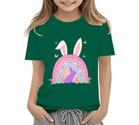 BOTCAM Easter Shirts for Toddler Boy Short Sleeve Tractor Bunny Tshirt for Kids Cotton Tee Tops 2 13 Years Baby Mädchen Shirt Langarm, verde, 4-5 años