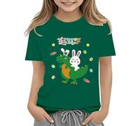 BOTCAM Easter Shirts for Toddler Boy Short Sleeve Tractor Bunny Tshirt for Kids Cotton Tee Tops 2 13 Years High Mädchen Shirt, verde, 4-5 años