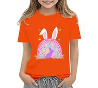 BOTCAM Easter Shirts for Toddler Boy Short Sleeve Tractor Bunny Tshirt for Kids Cotton Tee Tops 2 13 Years Baby Mädchen Shirt Langarm, naranja, 2-3 años