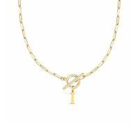 BOTCAM Eben Toggle Clasp Capital A Z Initial Necklace for Women Hiphop Gold Alphabet Pendant Necklaces Thick Chain OT Buckle Necklace Niñas Cadenas (GD8, 11)