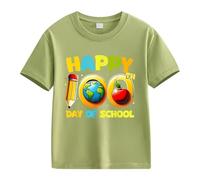 BOTCAM Girls and Boys Casual Short Sleeved T Shirt 100 Days of School Opening 100 Days Aniversary Personality Loose Short Sleeved Niñas Blusas 152, AG., 8-9 años