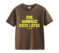 BOTCAM Girls and Boys Casual Short Sleeved T Shirt 100 Days of School Opening 100 Days Aniversary Personality Loose Short Sleeved Baby Shirts Mädchen 98, marrón, 4-5 años