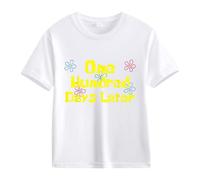 BOTCAM Girls and Boys Casual Short Sleeved T Shirt 100 Days of School Opening 100 Days Aniversary Personality Loose Short Sleeved Blusa Adolescentes Niñas, Blanco, 10-11Years
