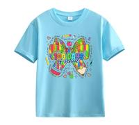 BOTCAM Girls and Boys Casual Short Sleeved T Shirt 100 Days of School Opening 100 Days Aniversary Personality Loose Short Sleeved Niños Blusas Niñas Elegante, azul claro, 10-11Years