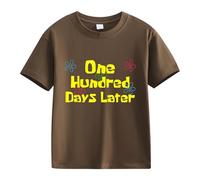 BOTCAM Girls and Boys Casual Short Sleeved T Shirt 100 Days of School Opening 100 Days Anniversary Personality Loose Short Sleeved Shirt Schmetterling Mädchen, marrón, 6-7 años