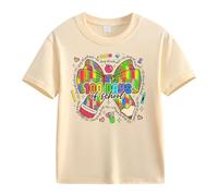 BOTCAM Girls and Boys Casual Short Sleeved T Shirt 100 Days of School Opening 100 Days Anniversary Personality Loose Short Sleeved S Camiseta de manga larga para niñas, beige, 10-11Years