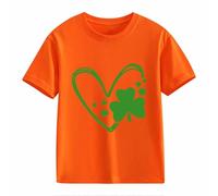 BOTCAM Girls and Boys Casual Short Sleeved T Shirt St Day Middle and Large Children's Retro Personality 2D Printing Children's Loose Short Sleeved Encaje Blusa Negra, naranja, 12-13 años