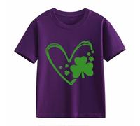 BOTCAM Girls and Boys Casual Short Sleeved T Shirt St Day Middle and Large Children's Retro Personality 2D Printing Children's Loose Short Sleeved Camiseta para hombre con calavera, morado, 2-3 años