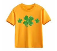 BOTCAM Girls and Boys Casual Short Sleeved T Shirt St Day Middle and Large Children's Retro Personality 2D Printing Children's Loose Short Sleeved Bemalen, amarillo, 12-13 años