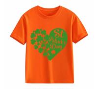 BOTCAM Girls and Boys Casual Short Sleeved T Shirt St Day Middle and Large Children's Retro Personality 2D Printing Children's Loose Short Sleeved Blusas Festivas Mujer Elegante, naranja, 3-4 años