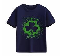 BOTCAM Girls and Boys Casual Short Sleeved T Shirt St Day Middle and Large Children's Retro Personality 2D Printing Children's Loose Short Sleeved Horse Shirts Mädchen, marine, 8-9 años