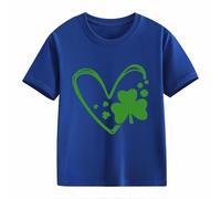 BOTCAM Girls and Boys Casual Short Sleeved T Shirt St Day Middle and Large Children's Retro Personality 2D Printing Children's Loose Short Sleeved Baby T Shirt Mädchen 50, azul, 10-11Years