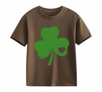 BOTCAM Girls and Boys Casual Short Sleeved T Shirt St Day Middle and Large Children's Retro Personality 2D Printing Children's Loose Short Sleeved Shirt Mädchen Hund, marrón, 10-11Years