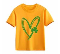 BOTCAM Girls and Boys Casual Short Sleeved T Shirt St Day Middle and Large Children's Retro Personality 2D Printing Children's Loose Short Sleeved Niños Blusas Niñas, amarillo, 10-11Years